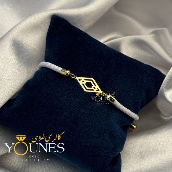 دستبند لوزی هنری طلا لیزری
